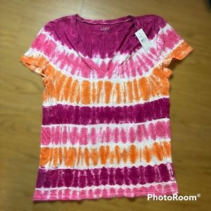 LOFT Tie Dye V Neck Tshirt